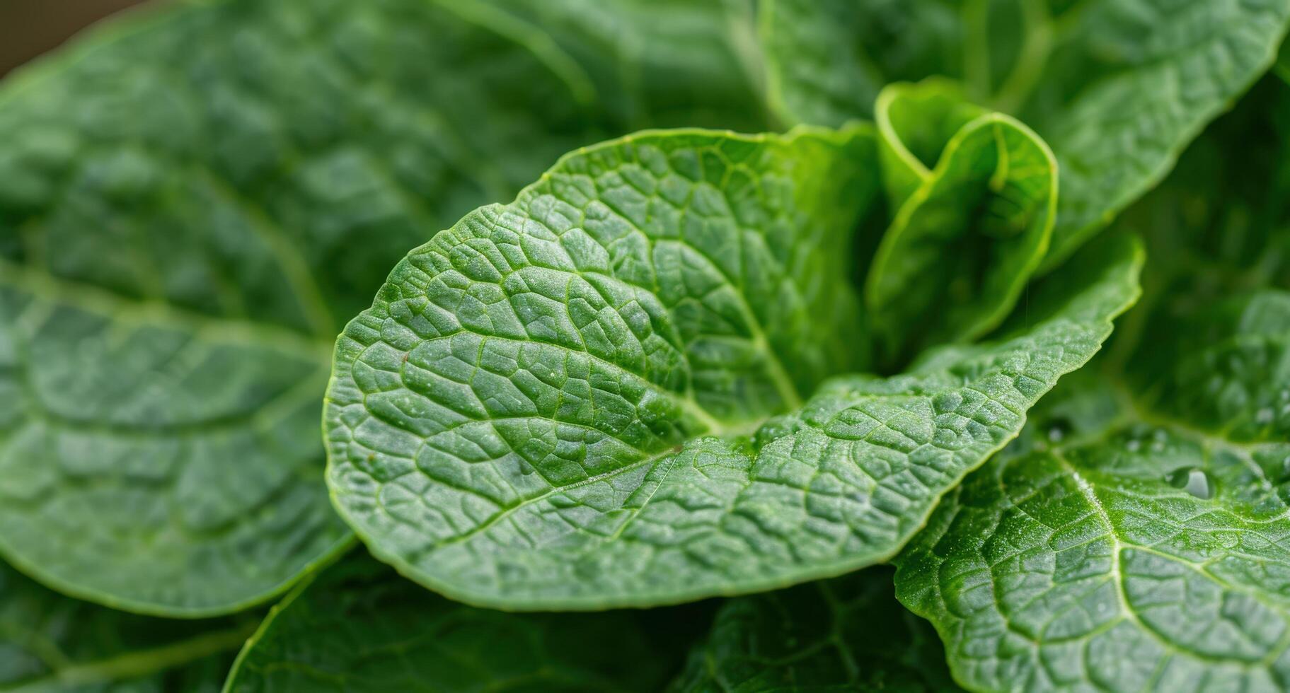 Close up of fresh green leaves photo
