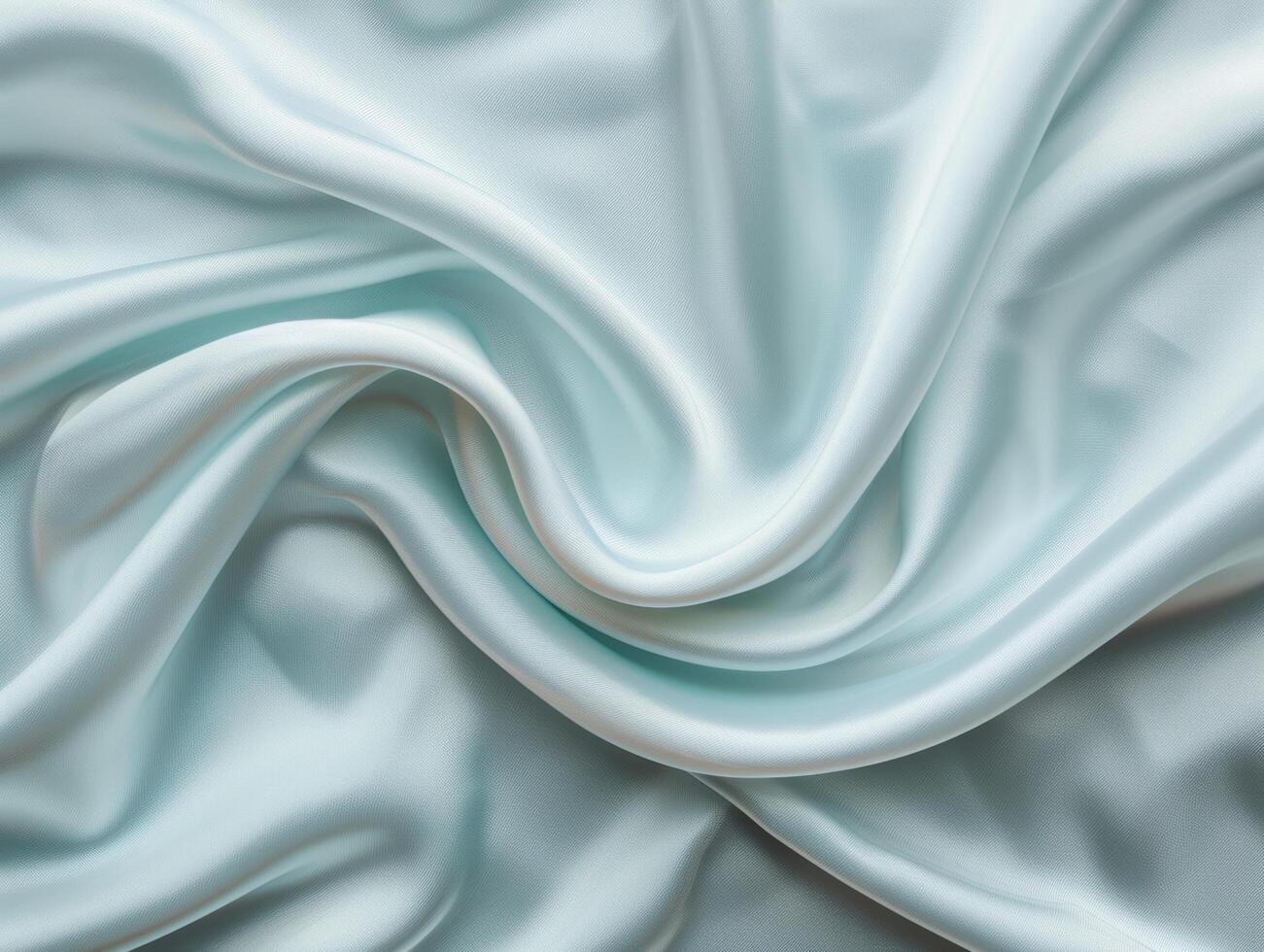 Elegant satin fabric in soft mint green photo