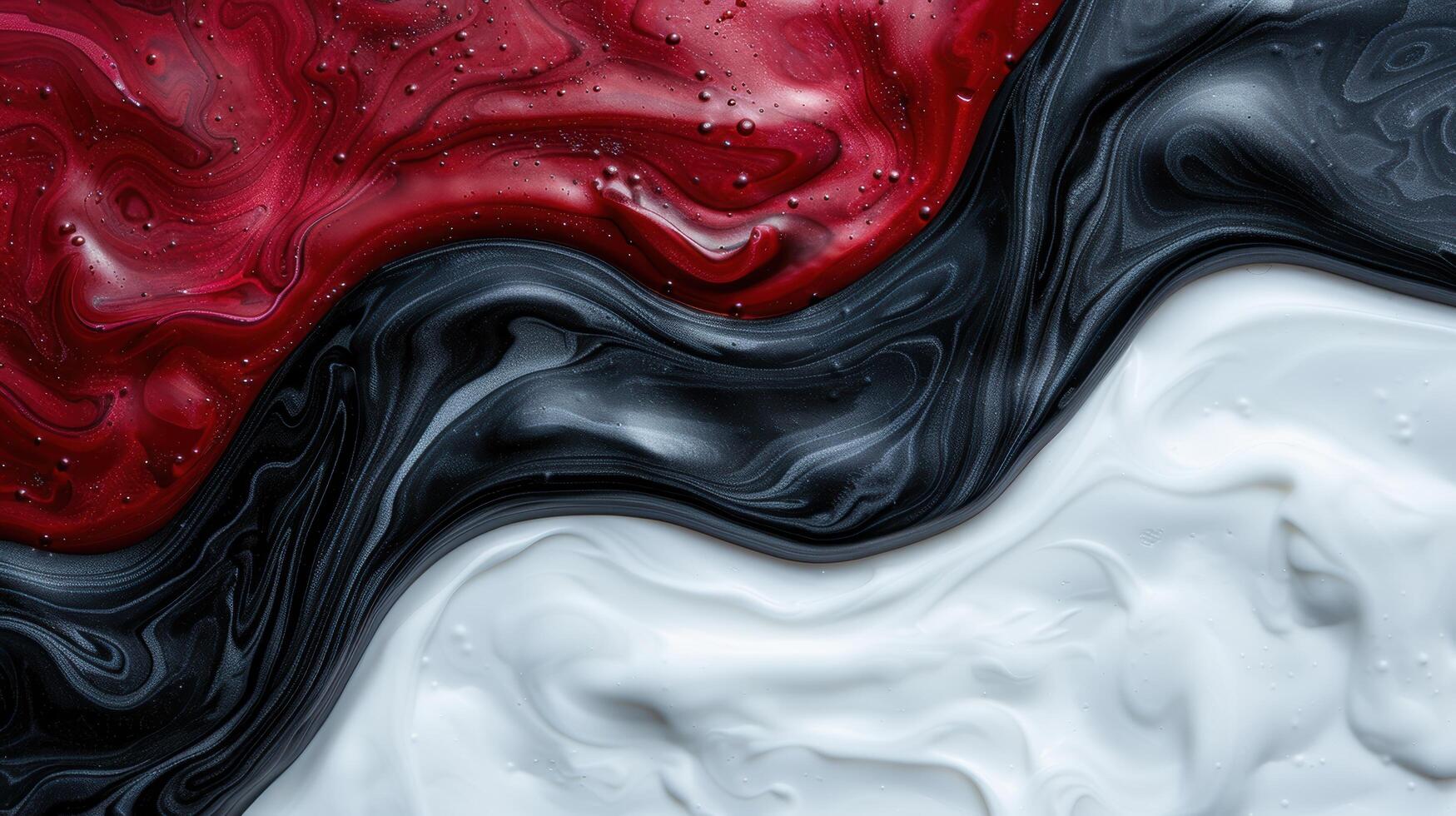 abstract fluid art background with red and black swirls photo