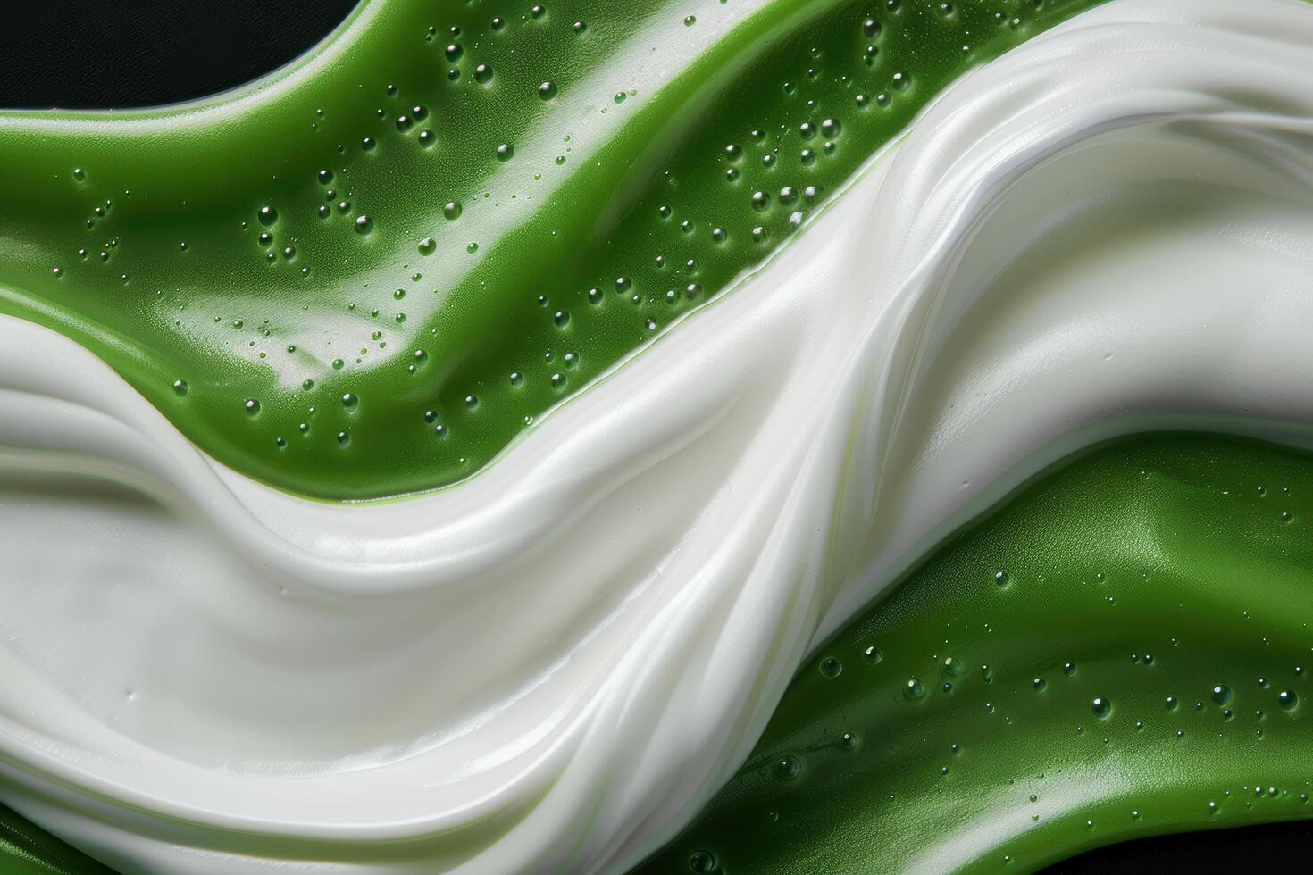 Vibrant green and white abstract liquid art photo