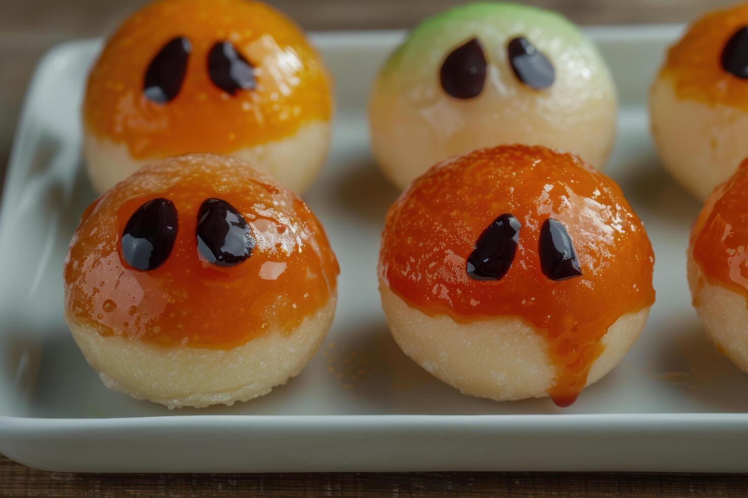 Cute halloween pumpkin treats photo