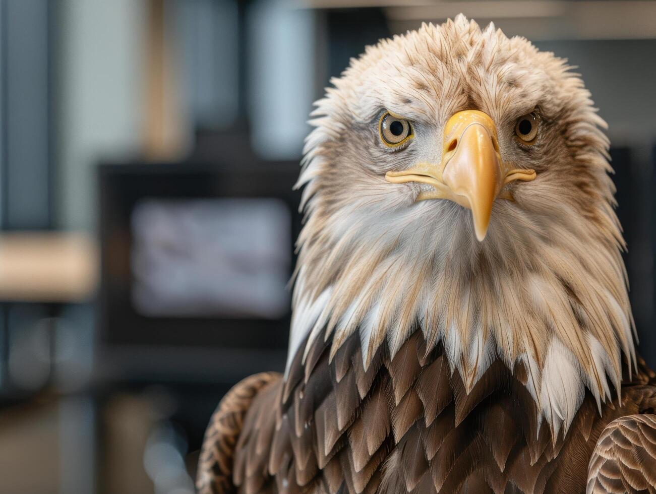 close up portrait of a majestic bald eagle photo