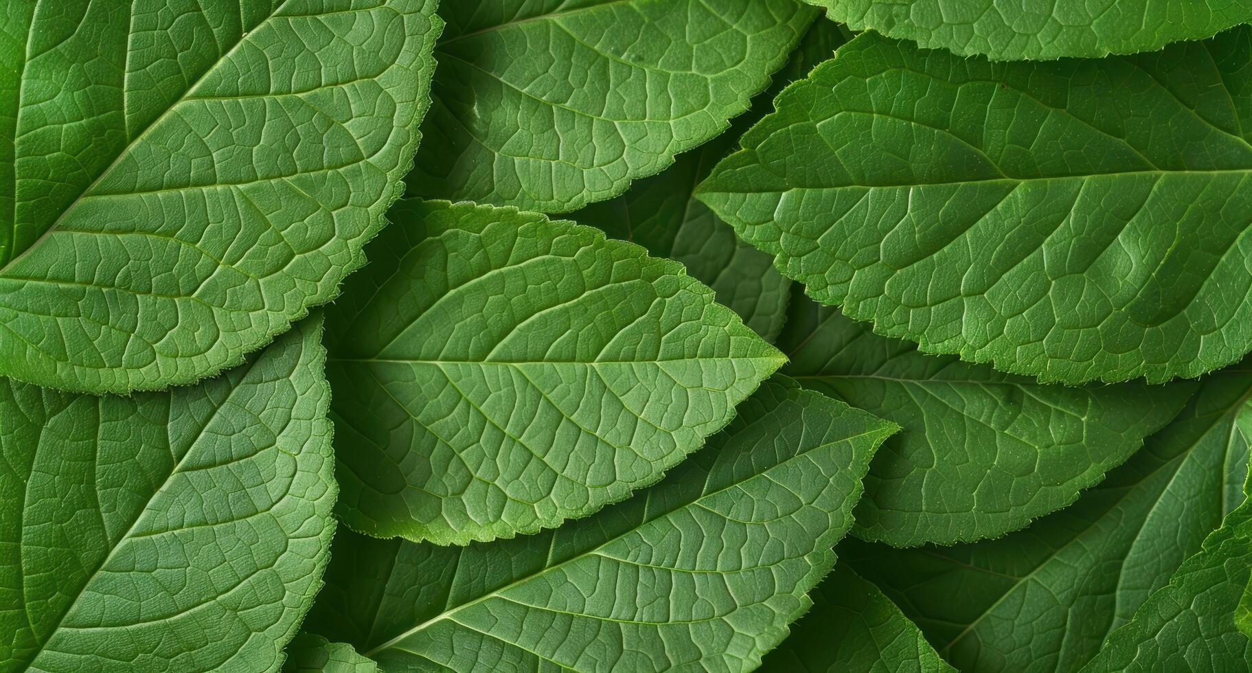 Close up of fresh green leaves photo