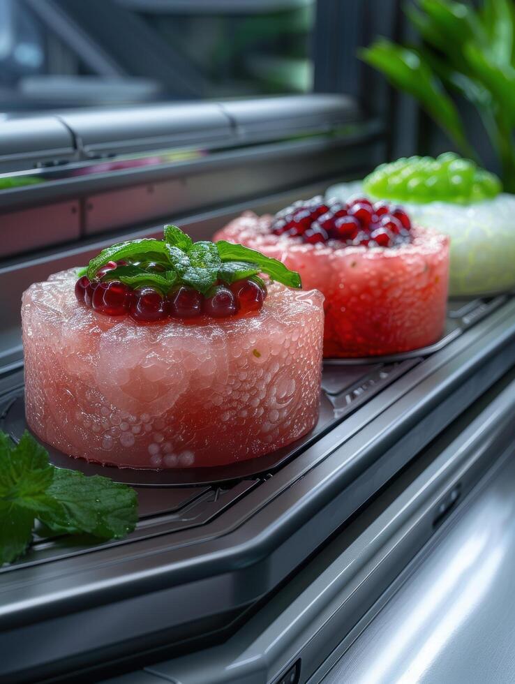 Delicious homemade desserts in the oven photo