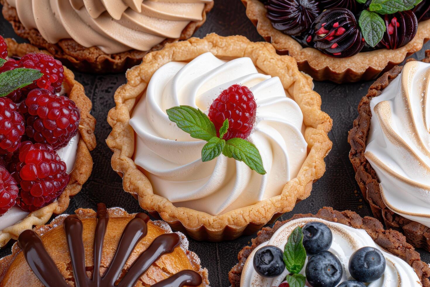 Assortment of delicious homemade desserts photo
