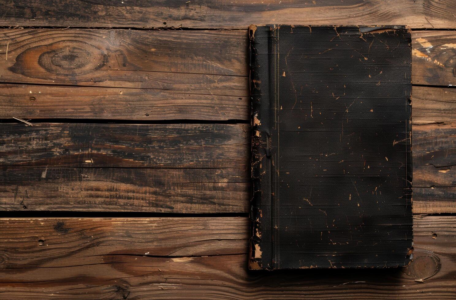 old book on wooden background photo