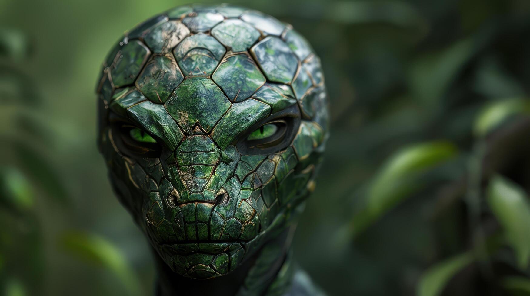 Mysterious creature with reptilian features photo