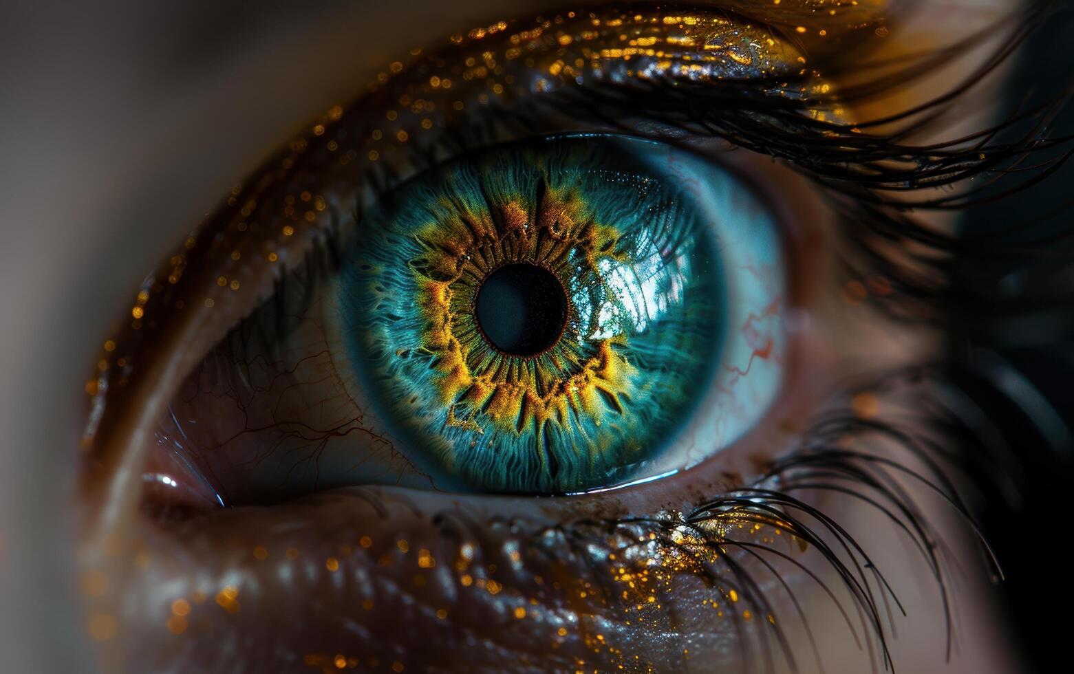 Captivating close up of a vibrant eye photo