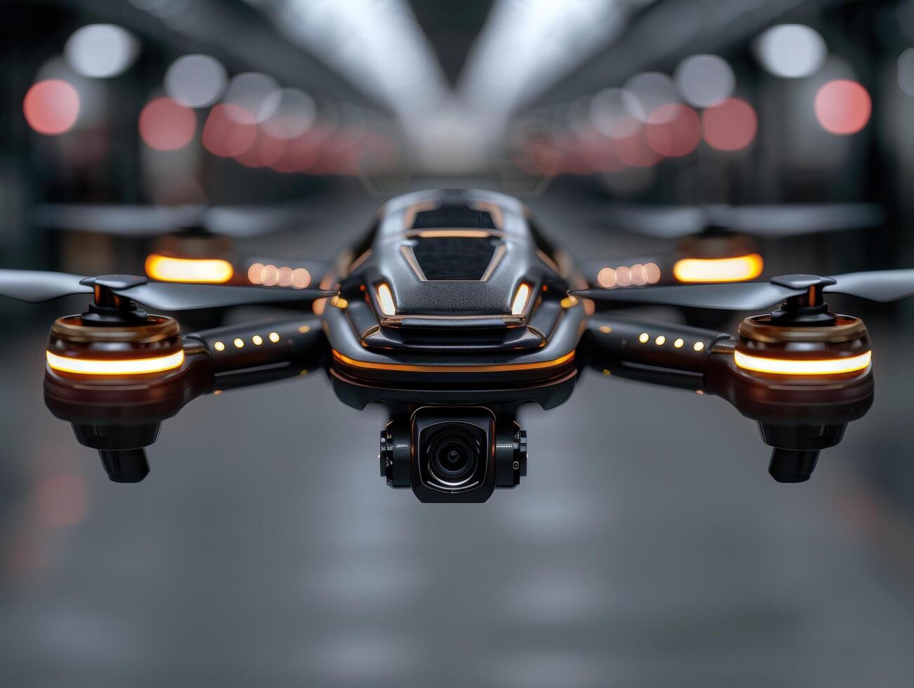 close up of a modern drone with camera photo