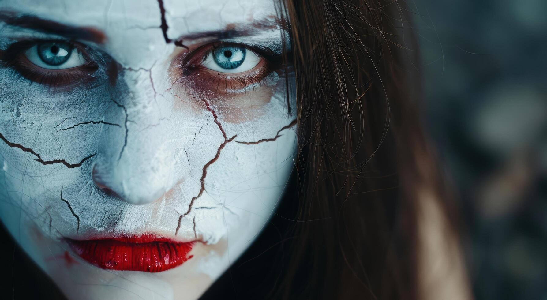 Cracked and Distressed Facial Expression photo