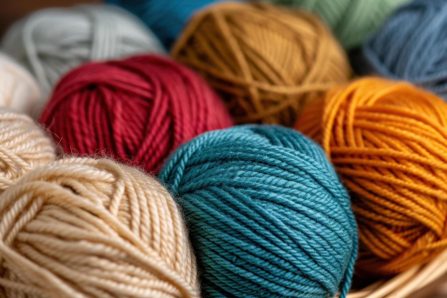 Colorful yarn balls for knitting and crocheting photo