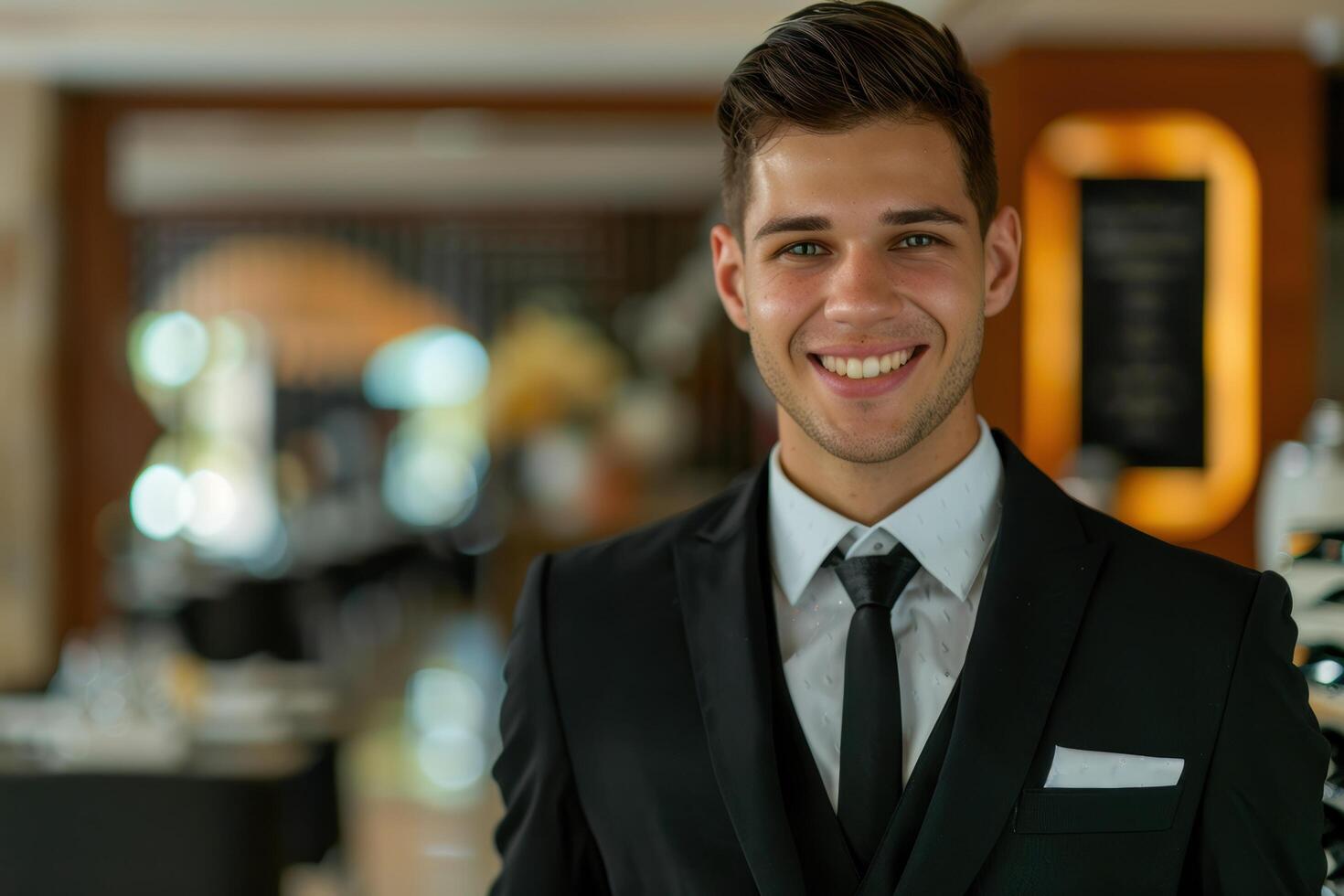 Smiling businessman in suit photo