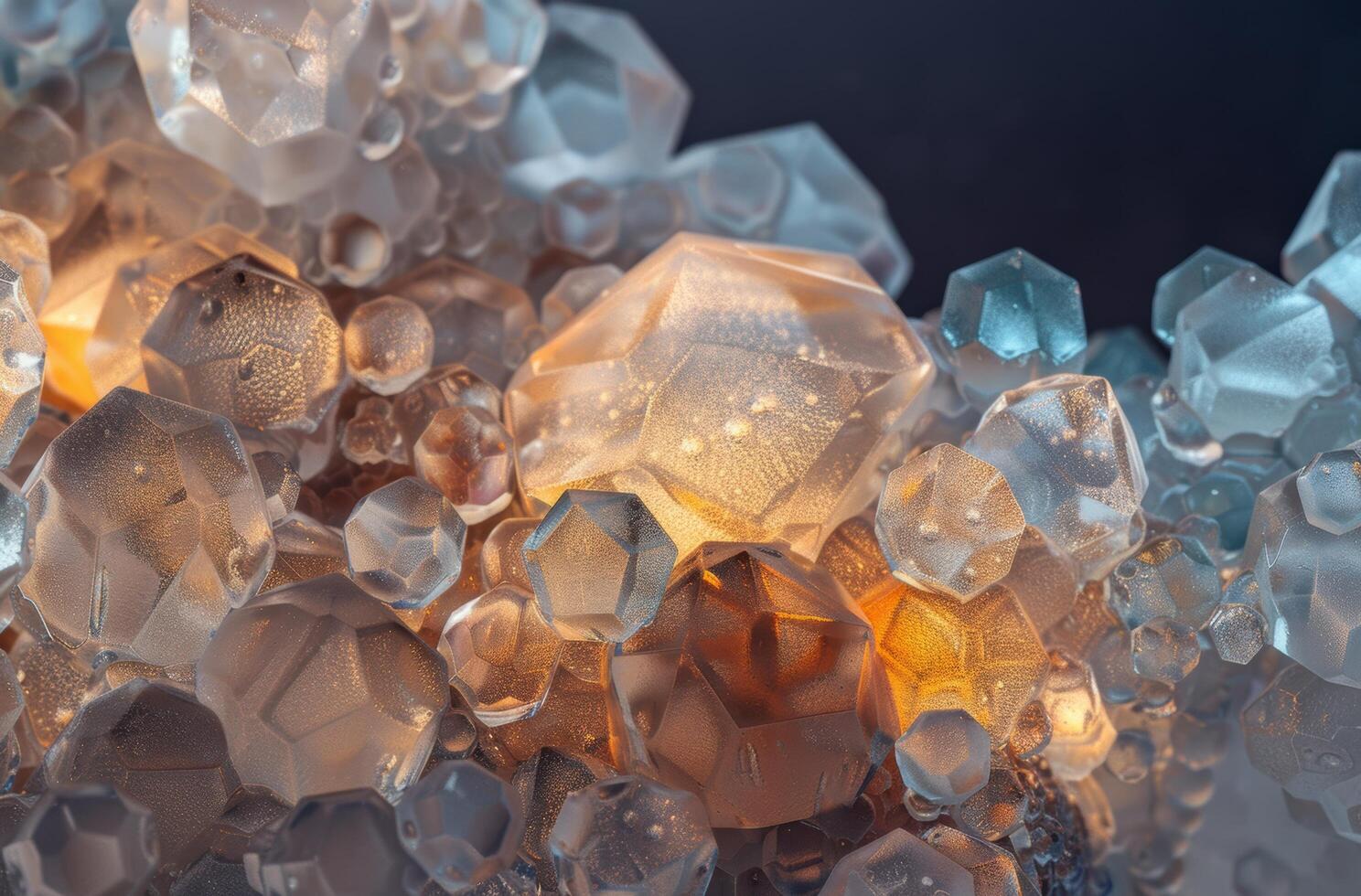 Closeup of sparkling gemstone crystals photo