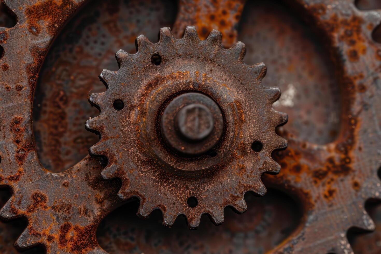 Rusty industrial gears and cogs photo
