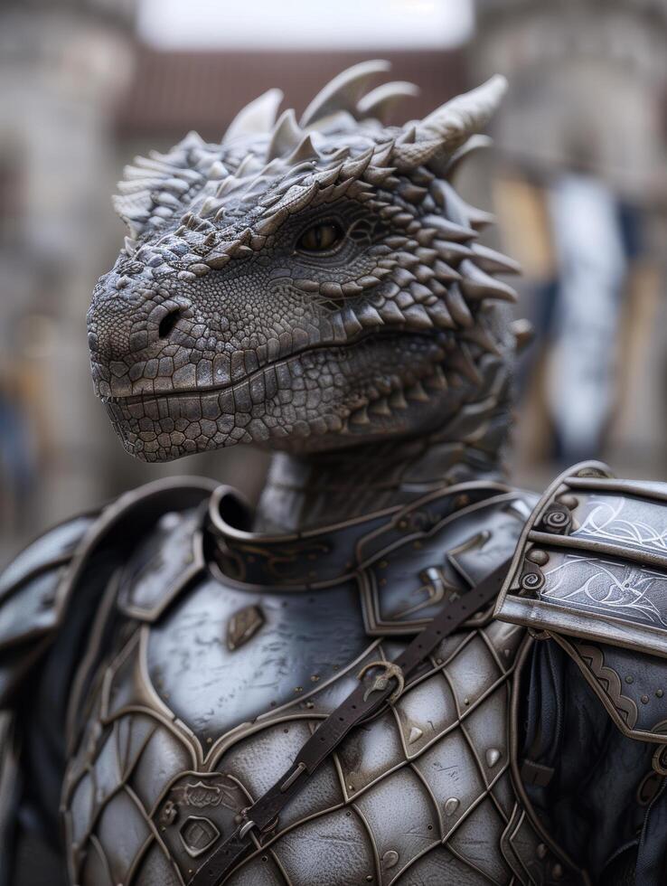 Detailed close up of a fantasy dragon creature photo