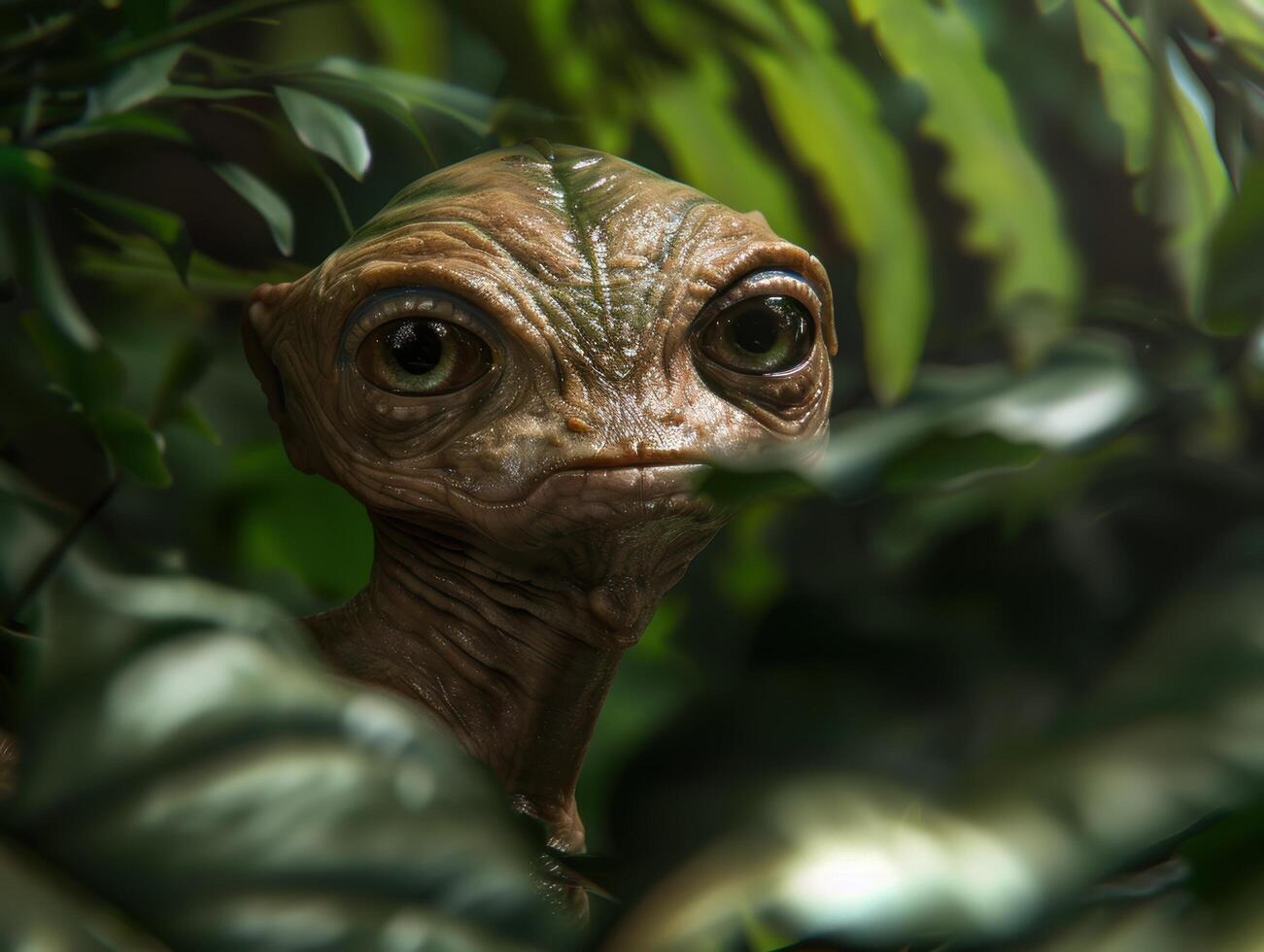 close up of a curious frog in the jungle photo