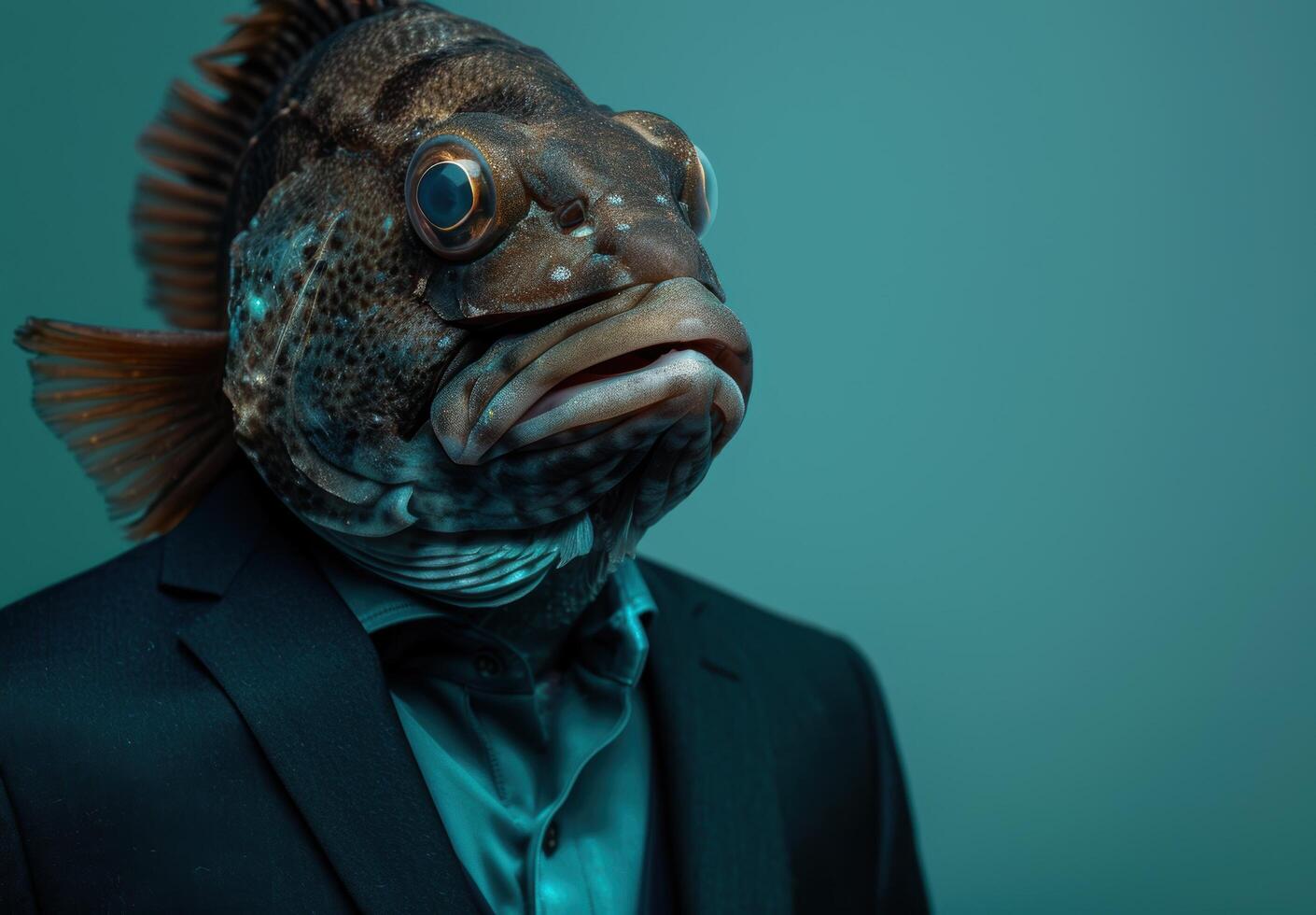 Unusual business concept with fish in suit photo