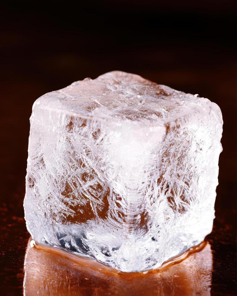 Closeup of a large crystal of clear ice photo