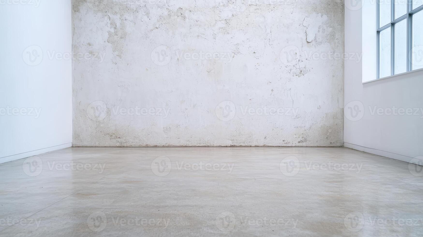 empty room with concrete wall and floor photo