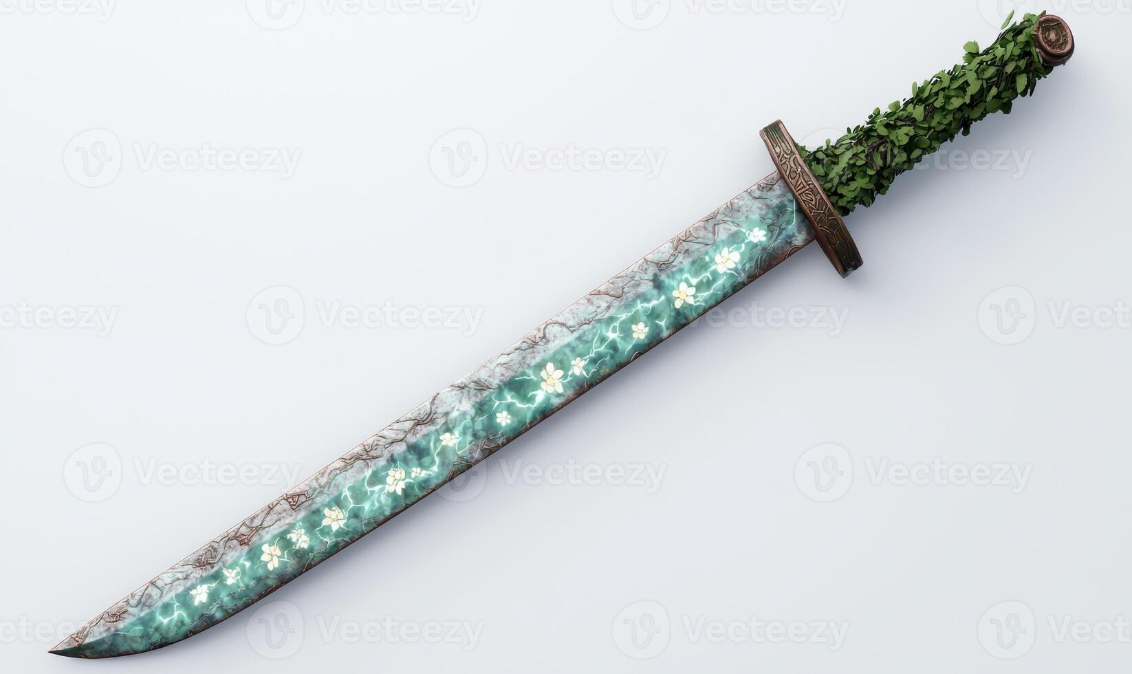 Ornate ceremonial dagger with floral design photo