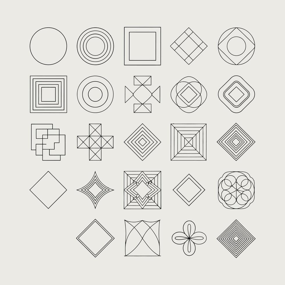 Geometric Frame and Line Patterns vector