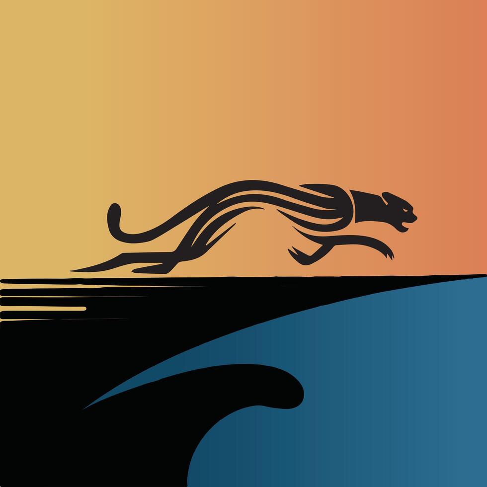 Dynamic Panther Minimalist Logo Art vector