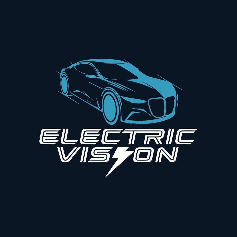 A car with an electric vision logo on the front vector