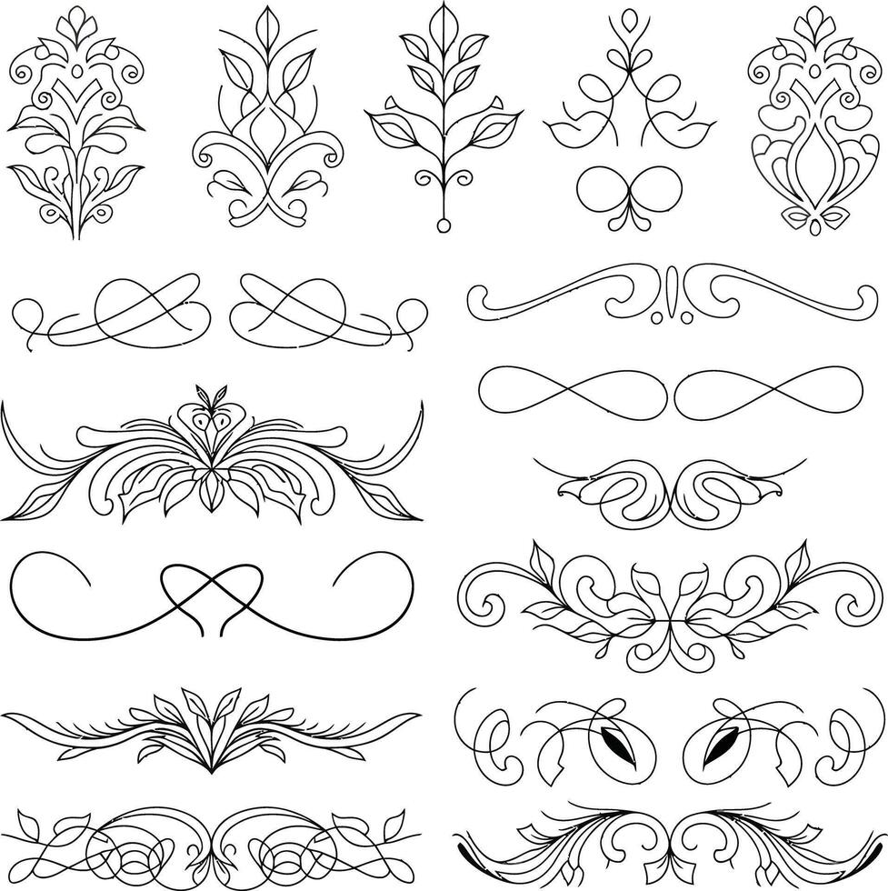 Classic Decorative Border Flourishes Design vector