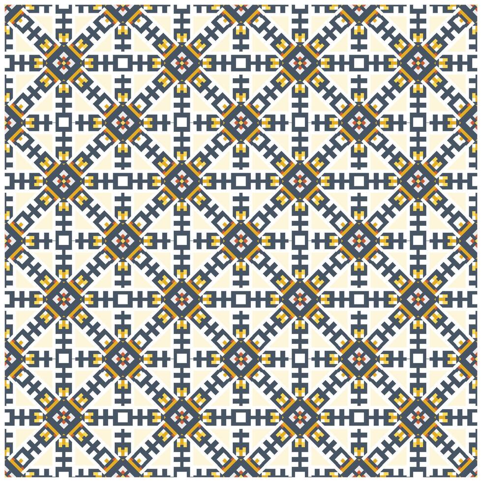 Seamless geometric Print pattern with interlocking gray and orange shapes on a white background. vector