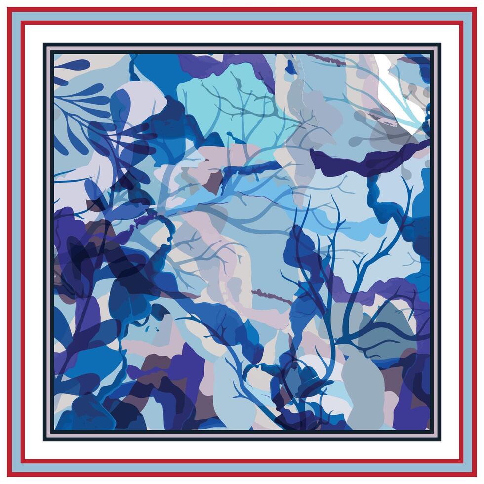 A vibrant abstract painting featuring an array of colorful plants and flowers, showcasing artistic expression and nature's beauty. vector