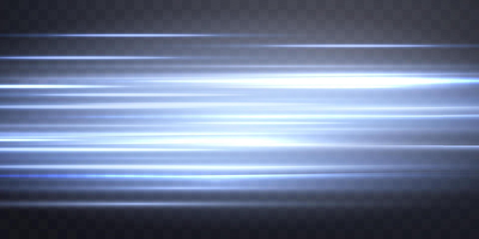 Speed rays, light neon flow, zoom in motion effect, blue glow speed lines, colorful light trails, perspective stripes. vector