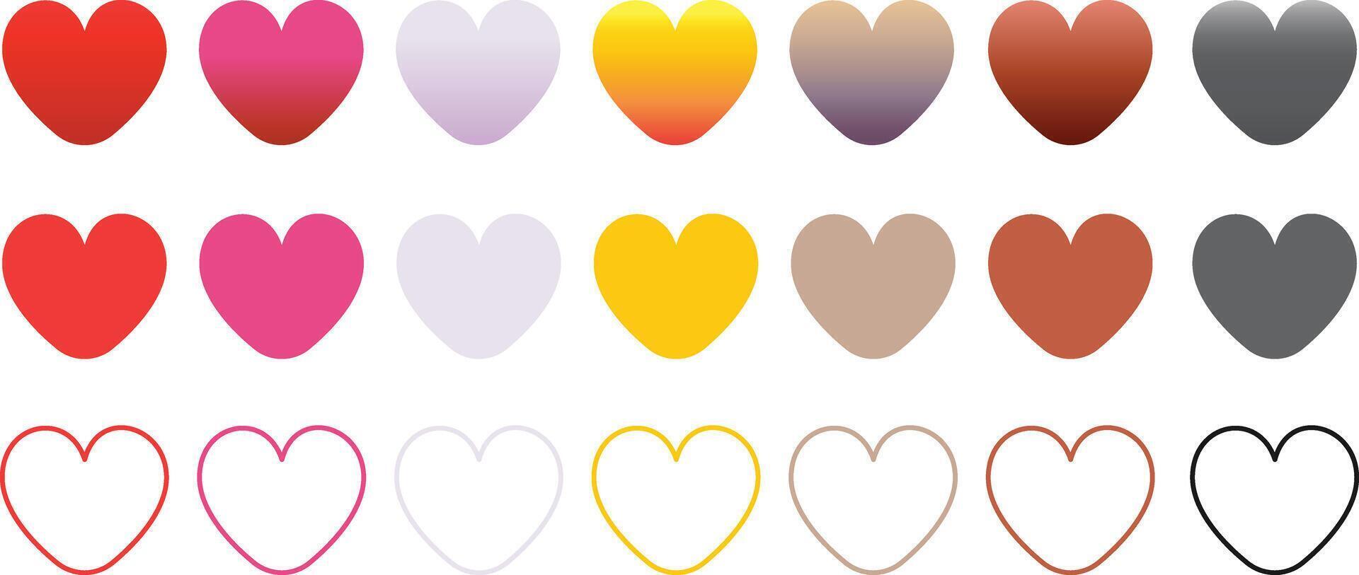 Collection of heart illustrations, Love symbol icon set, love symbol . vector
