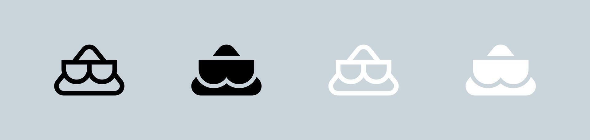 Fraud icon set in black and white. Cyber signs illustration. vector