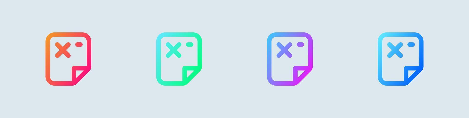 Quit line icon in gradient colors. Arrow signs illustration. vector