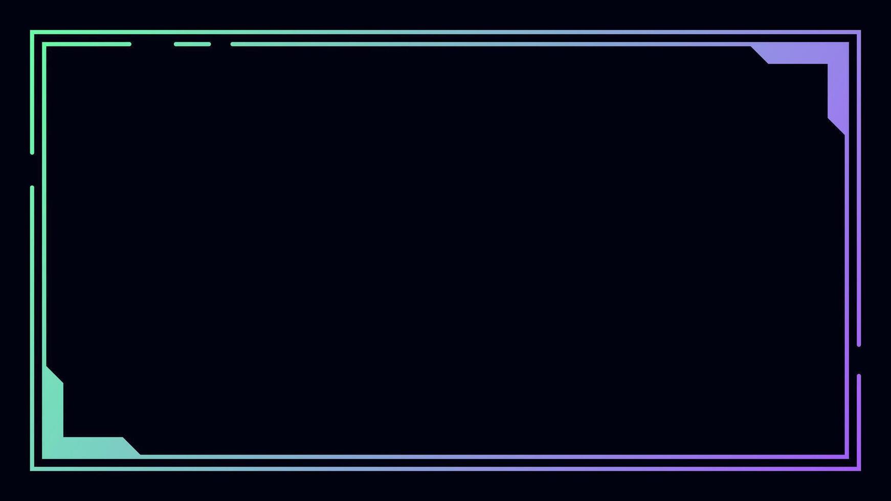 Landscape frame for media player interface. Online stream futuristic technology style. vector