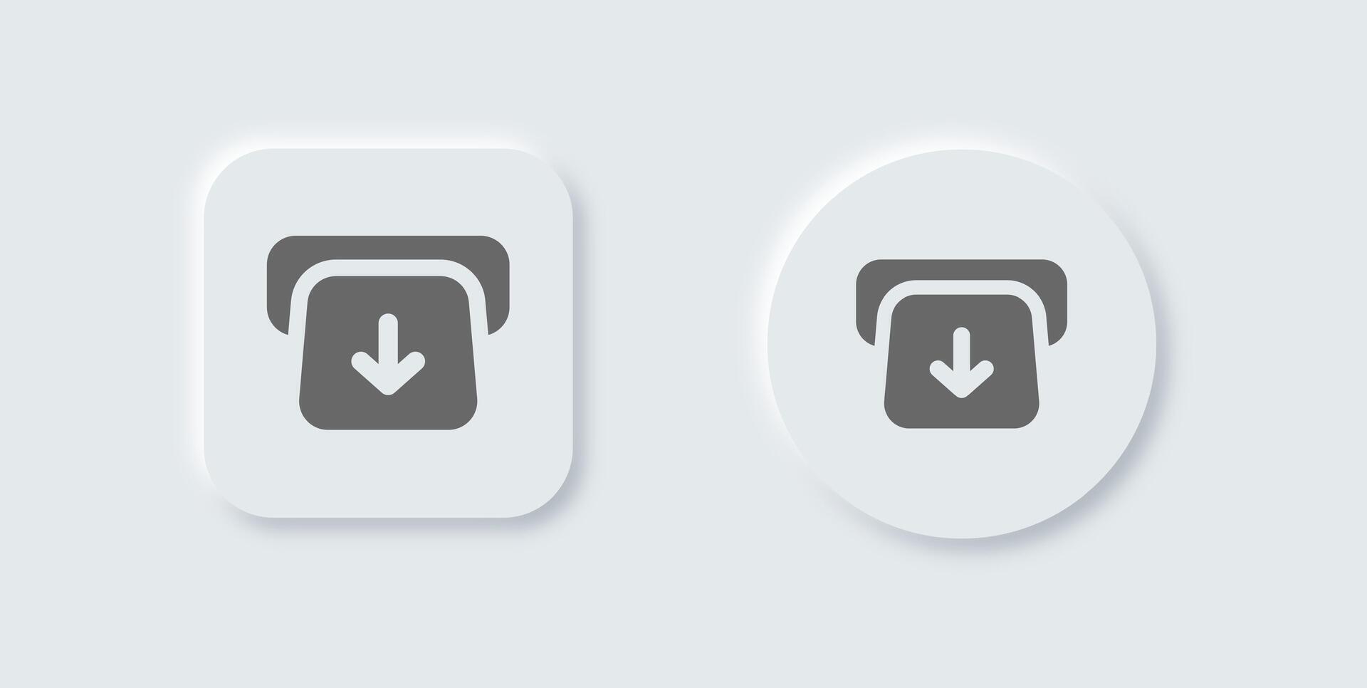 Withdrawal solid icon in neomorphic design style. Cash out signs illustration. vector