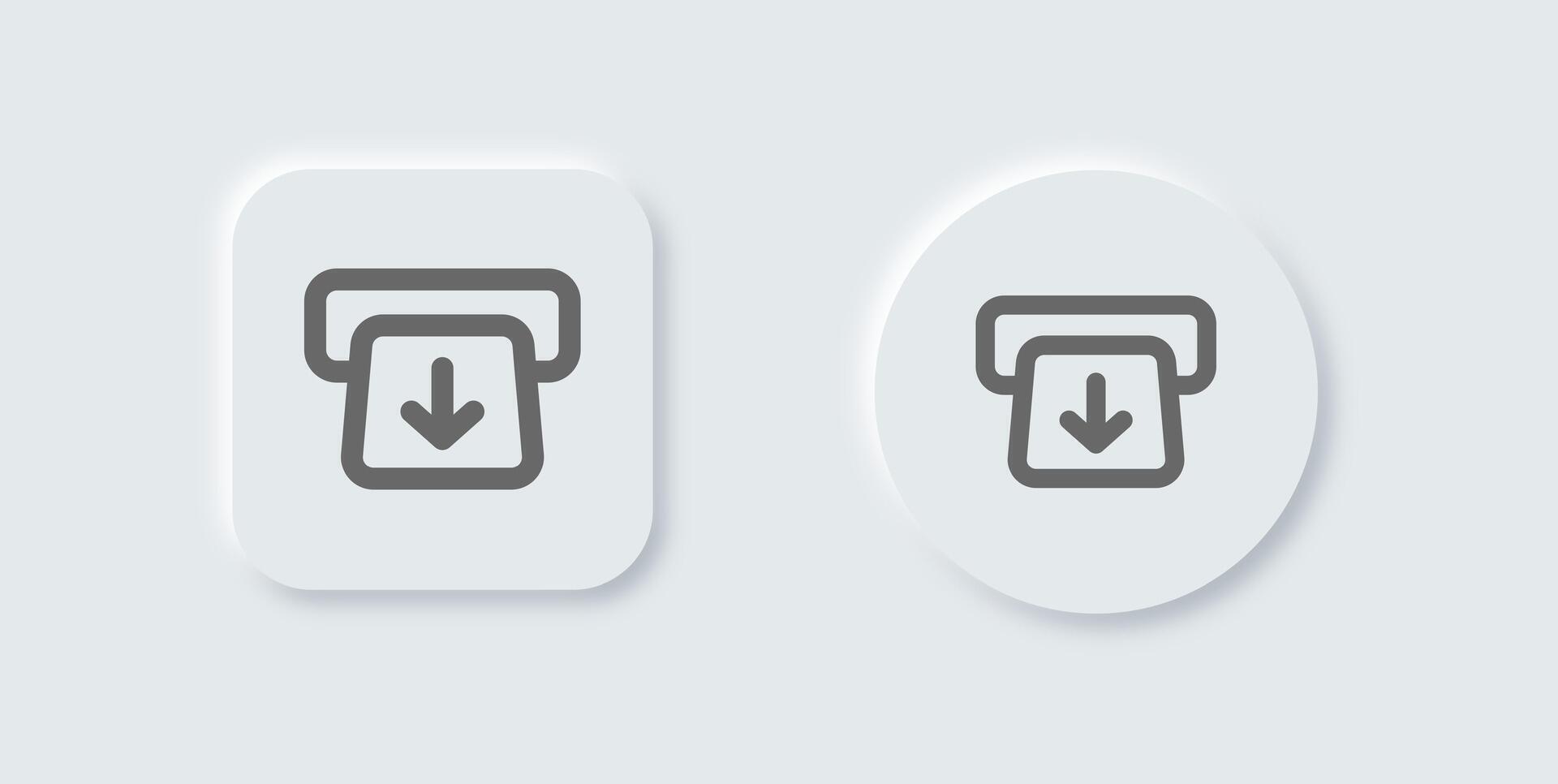 Withdrawal line icon in neomorphic design style. Cash out signs illustration. vector