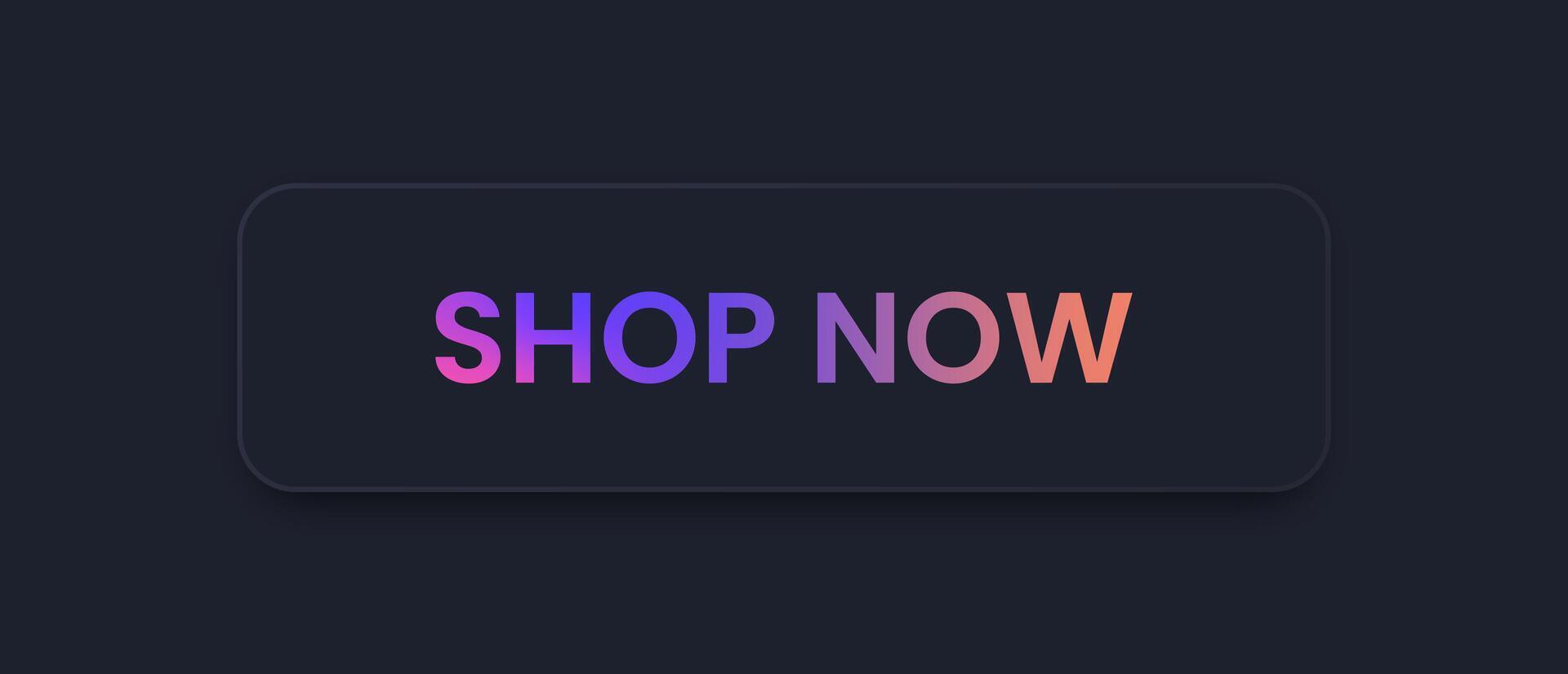 Shop now button in neomorphic style. Purchase signs for website interface. vector