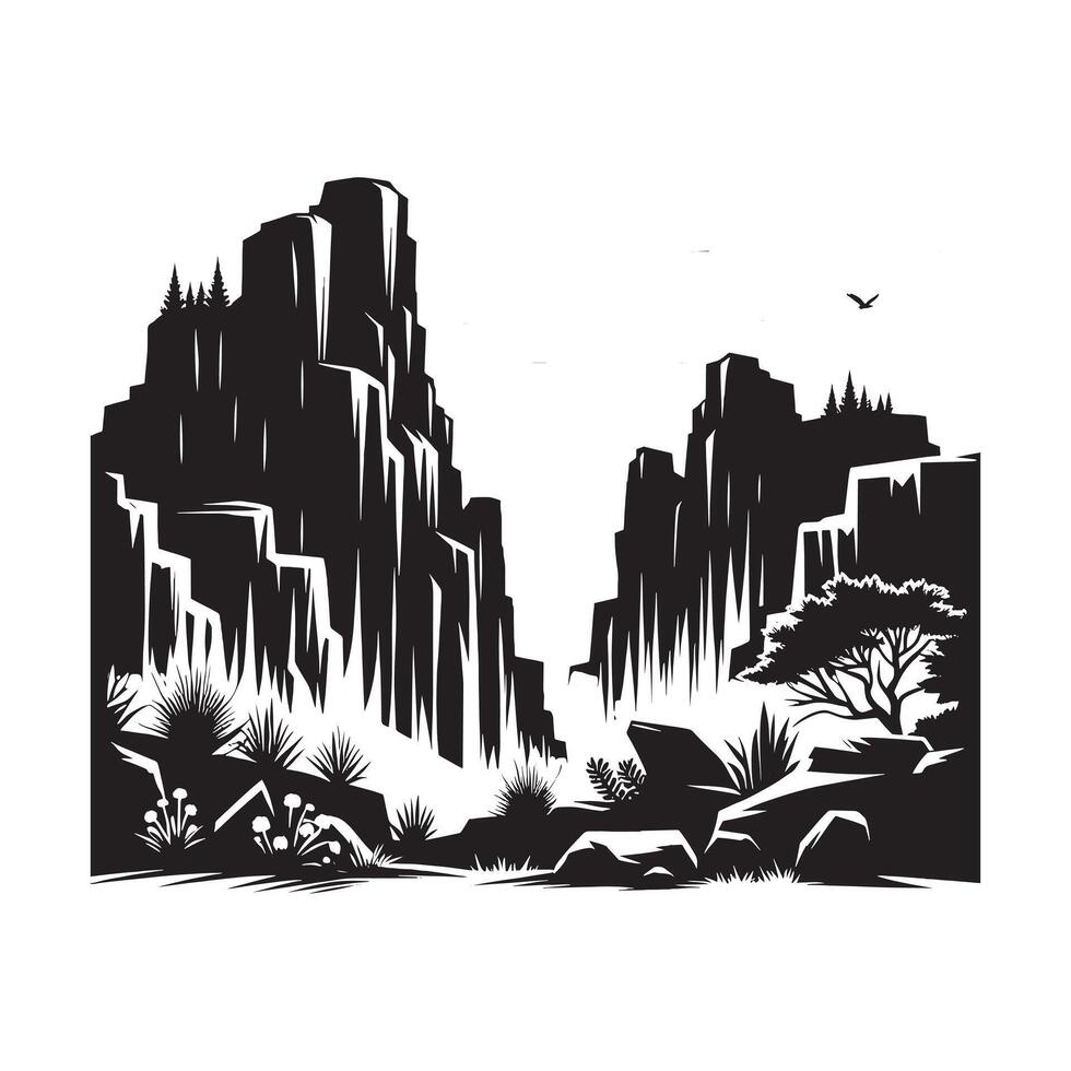 Minimalist Depiction of Rolling Hills in Black Silhouette vector