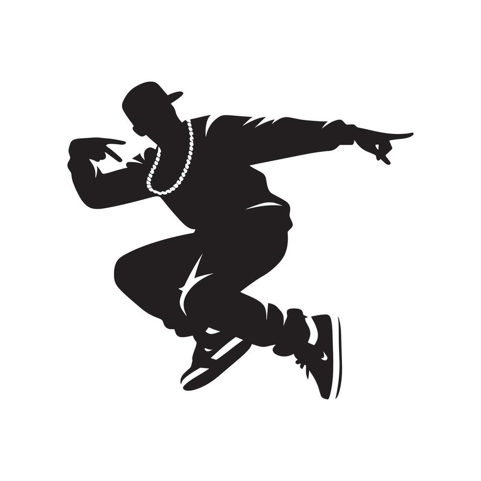 Hip Hop Dancer Performing Energetic and Artistic Choreography with Urban Creativity vector