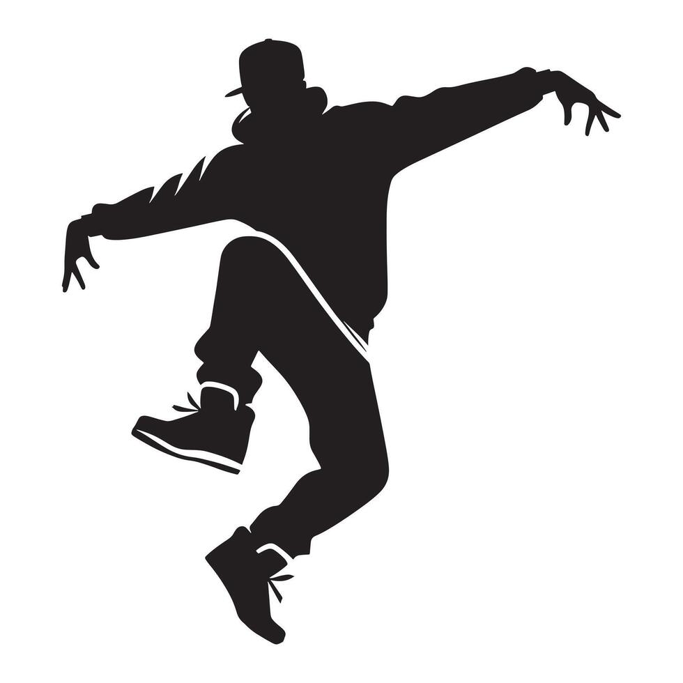 Dynamic Hip Hop Dance Routine Capturing Urban Style and Rhythmic Creativity on a Stage Performance vector