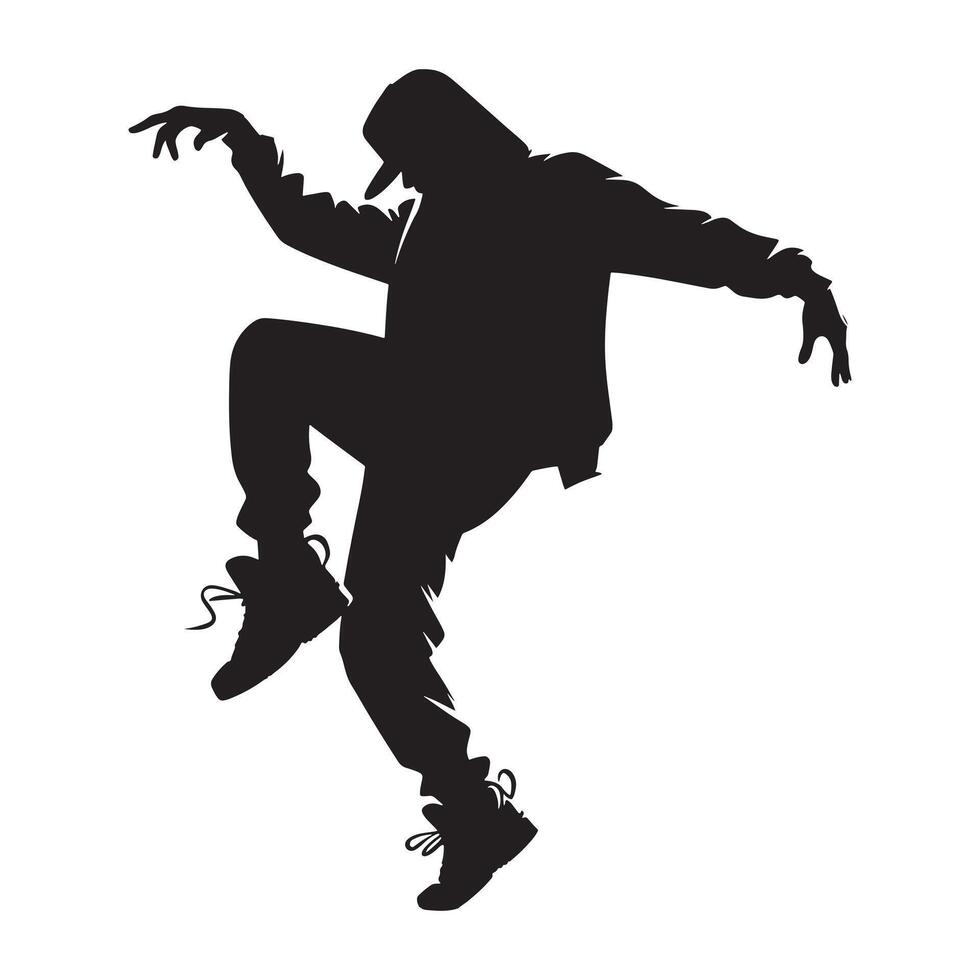 Hip Hop Dancer Delivering Artistic Choreography and Rhythmic Energy on a Vibrant Stage vector