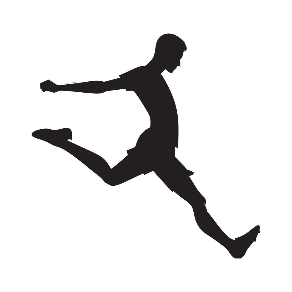 Football Player Kicking Ball with Force and Accuracy on Field vector