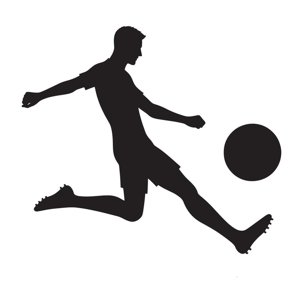 Powerful Kick by Football Player During Field Play Showcasing Skill and Precision vector