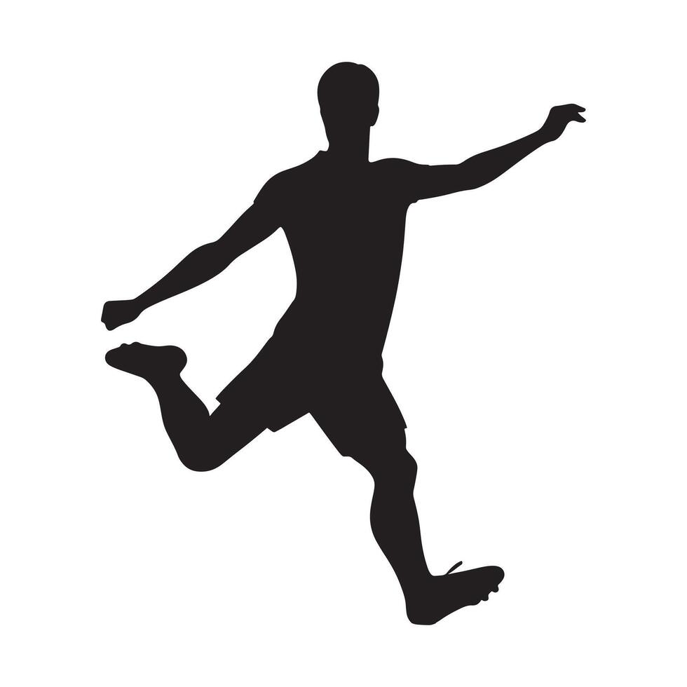 Football Player Kicking Ball with Precision and Power During Outdoor Match vector