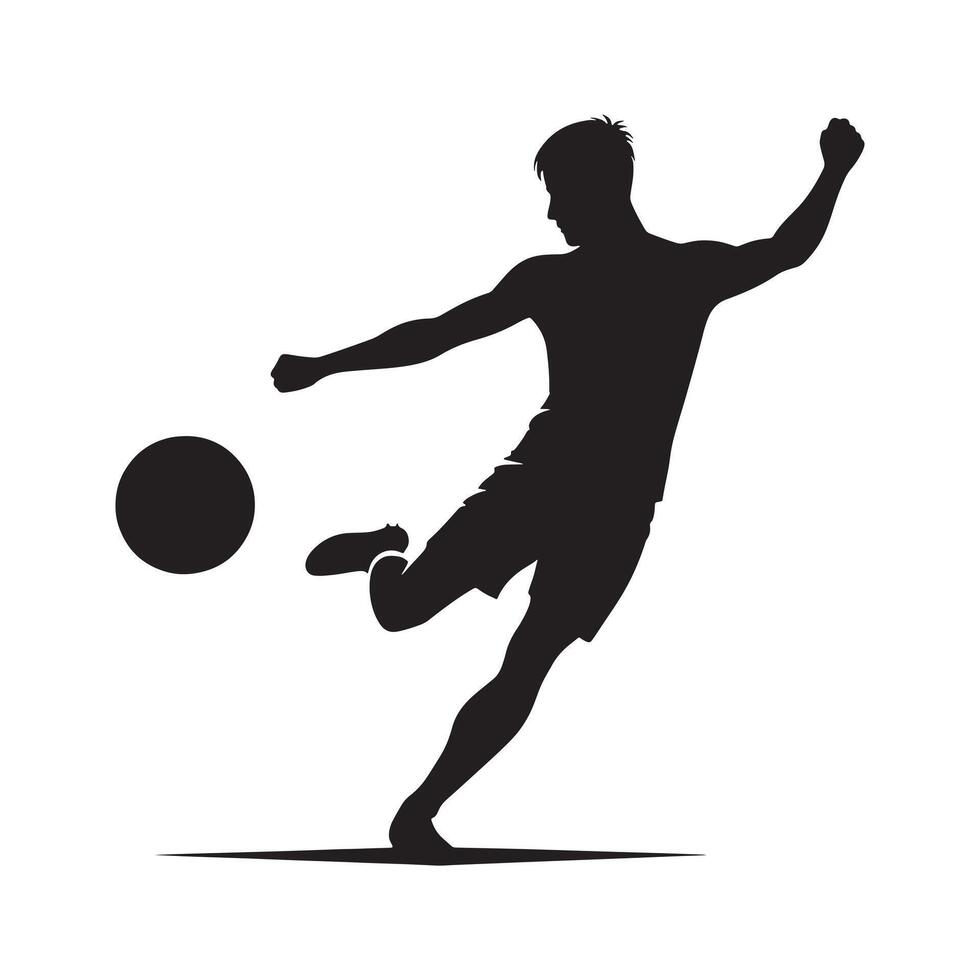 Football Player Kicking Ball with Power and Accuracy During Game Play vector