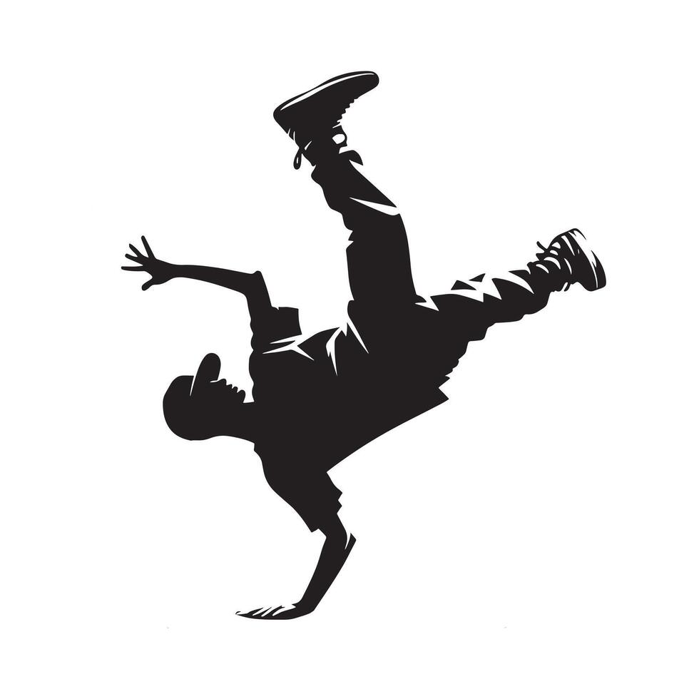 Freestyle Dancer Performing Captivating Routine with Fluid Movements and Rhythmic Precision on Vibrant Stage vector