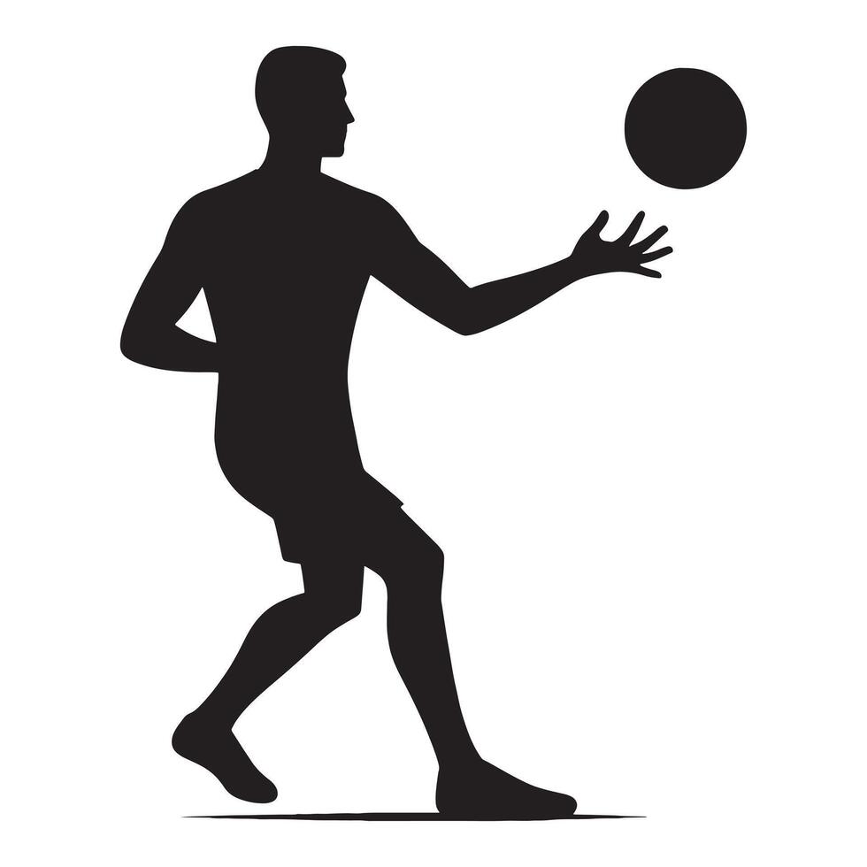 Silhouette Illustration of Ball Passing vector