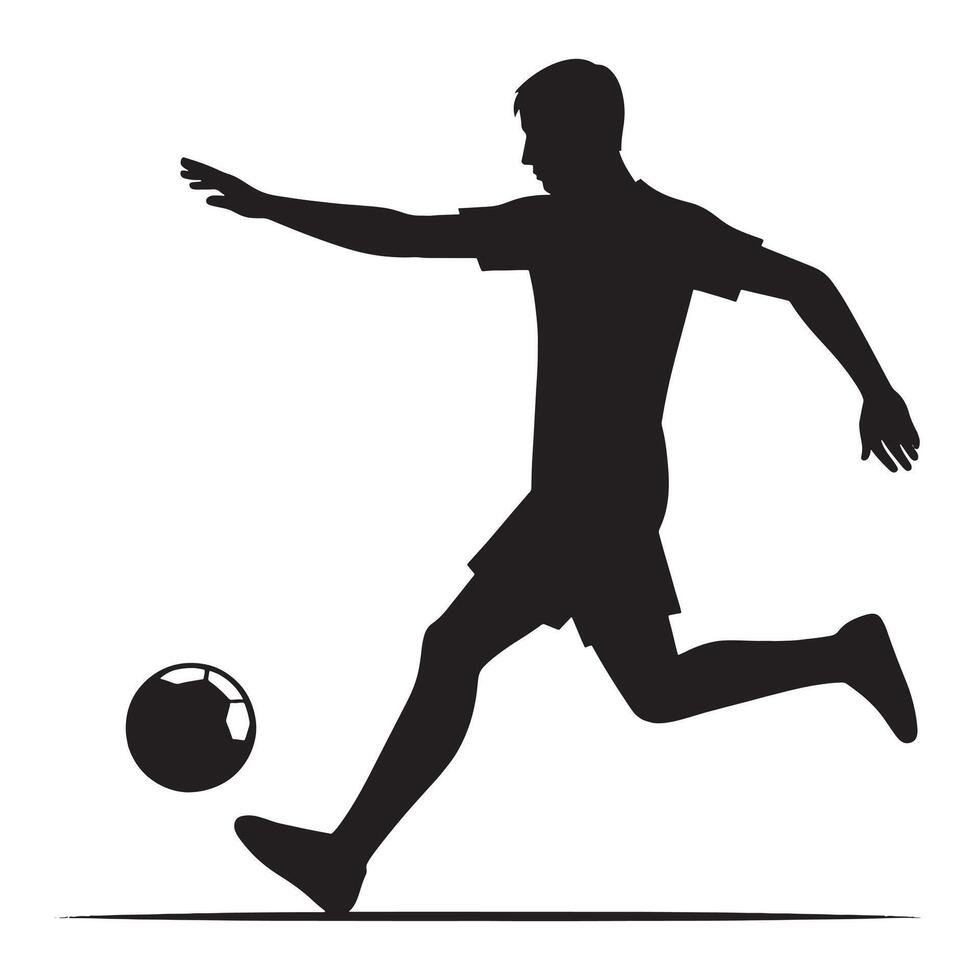 Dynamic Ball Passing Silhouette Illustration vector
