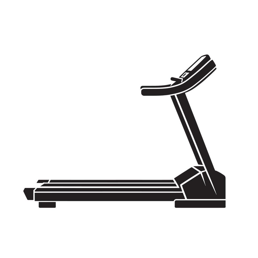 Running on Treadmill Action Silhouette vector